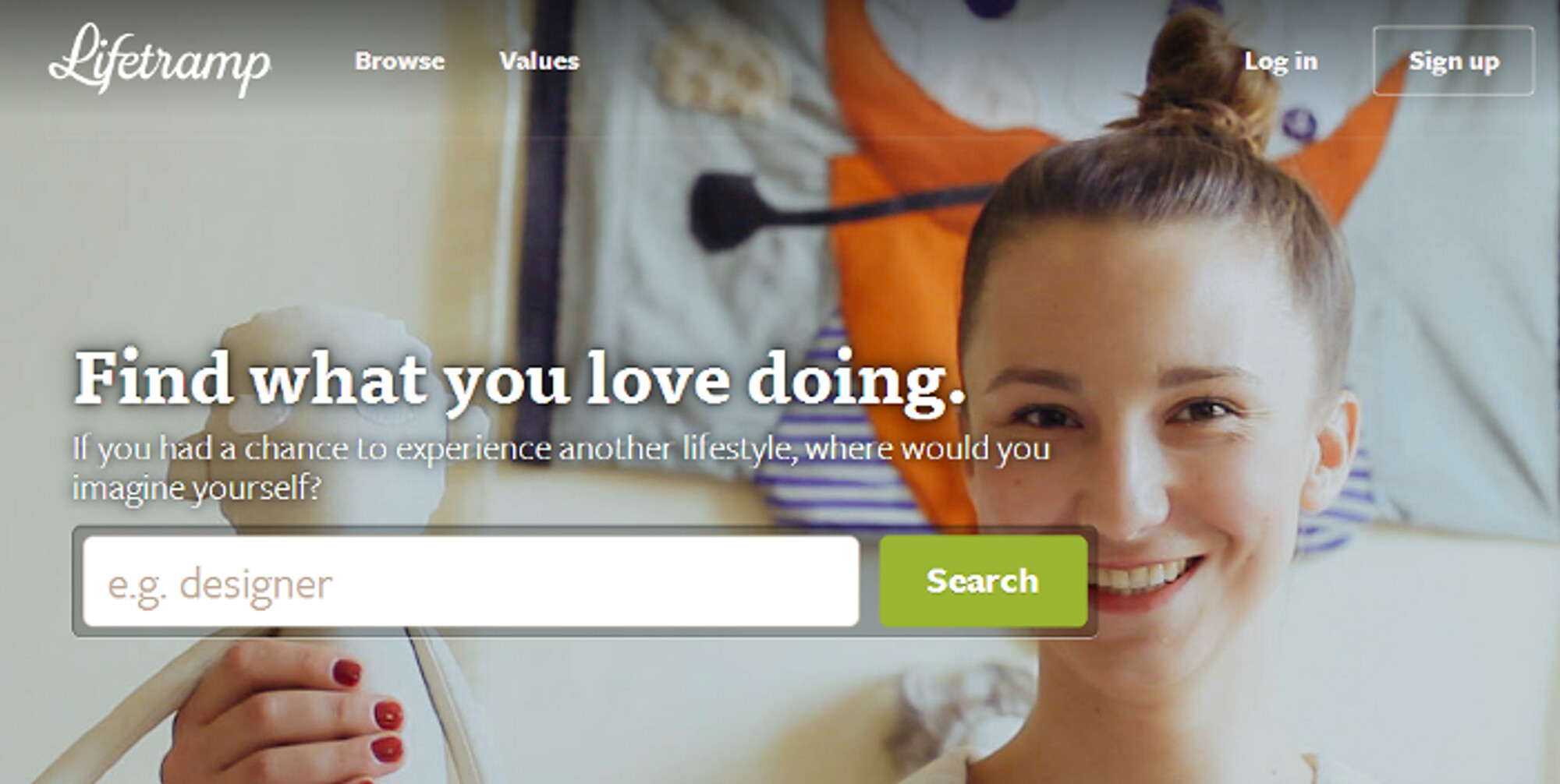 Lifetramp marketplace interface showcasing mentor profiles and job categories