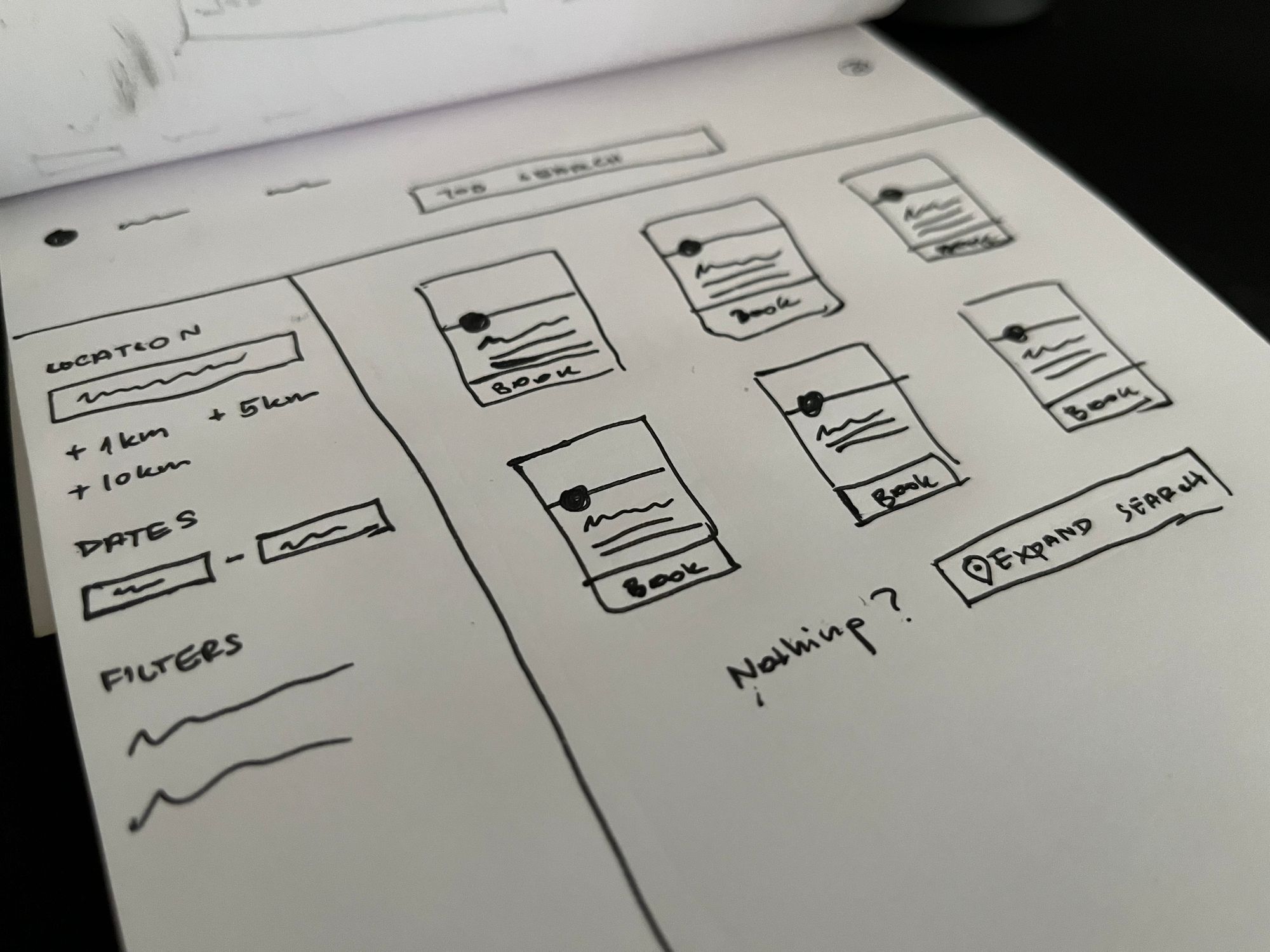Early Lifetramp design sketches and wireframes
