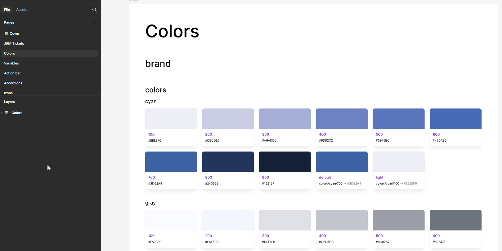 Design system color palette